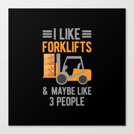 Funny Forklift Canvas Print