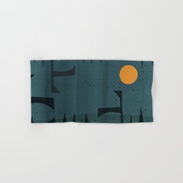 Night Abstract  Landscape Geometric Vector Art Hand & Bath Towel
