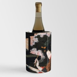 Cherry Blossom at Night Japanese woodblock art Wine Chiller