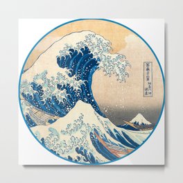 The Great Wave - Under the Wave off Kanagawa - Katsushika Hokusai - Edo period (1615–1868) Metal Print