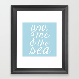 You Me & The Sea - Light Blue Framed Art Print