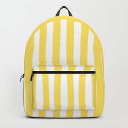 Yellow and White Cabana Stripes Palm Beach Preppy Backpack