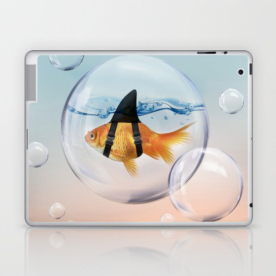 Shark Fin Goldfish in a Bubble Laptop & iPad Skin