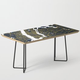 New York City Map of the United States - Gold Art Deco Coffee Table