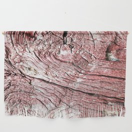 Texture design of an old rotten wood, badly cracked with time Wall Hanging