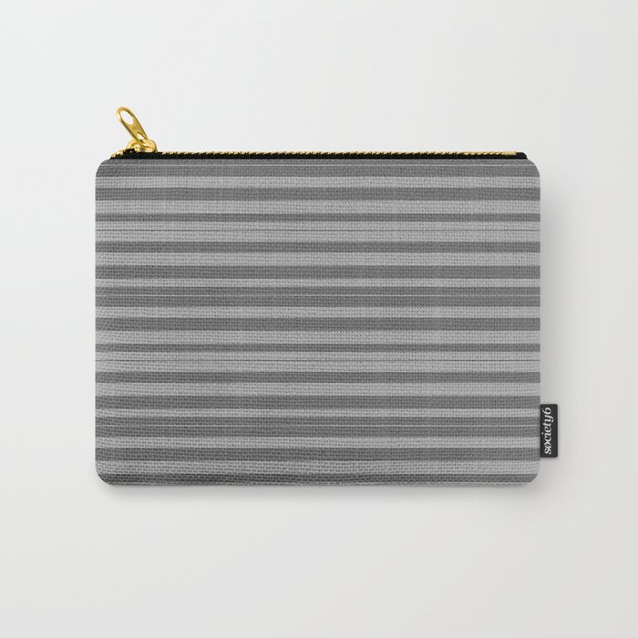 Dim Gray & Dark Grey Colored Striped/Lined Pattern Carry-All Pouch