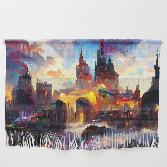 City from a colorful Universe Wall Hanging