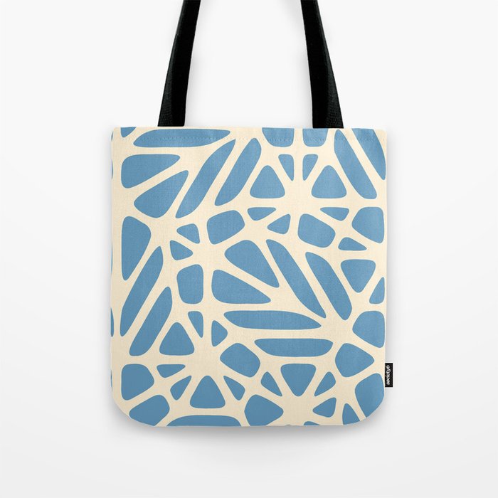Abstract Modern Cell Pattern - Cerulean Frost and Papaya Whip Tote Bag