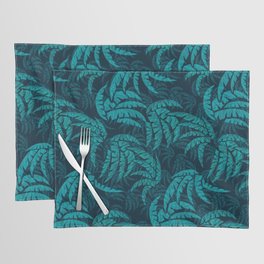 Hawaiian Teal Palm Leaves Paradise Abstract Placemat