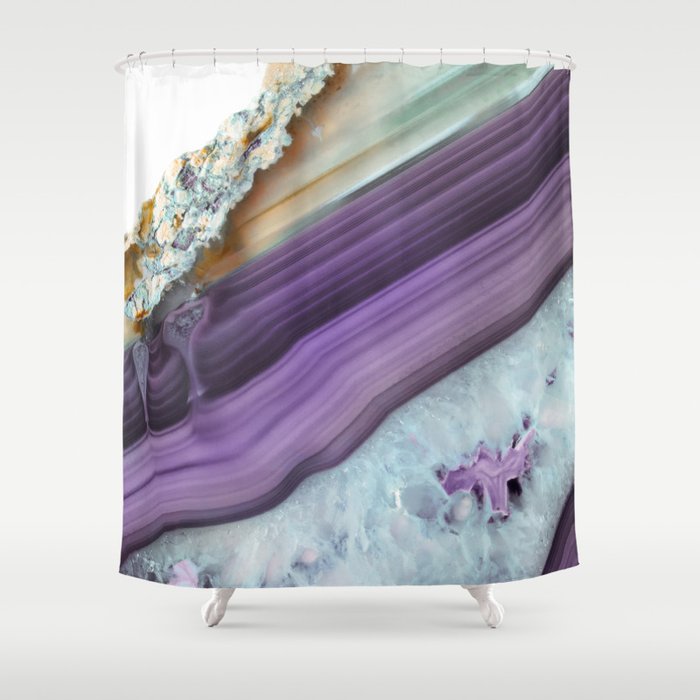 Purple Agate Slice Shower Curtain