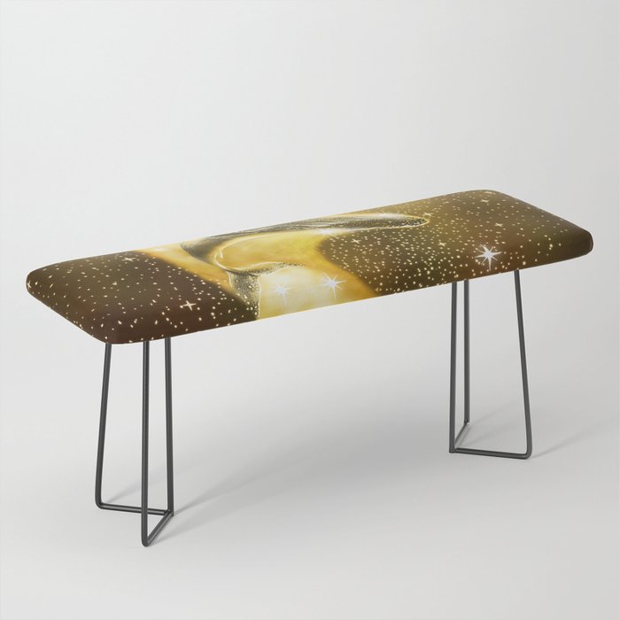 starry whale in golden space Bench