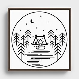 Camping in the Great Outdoors / Geometric / Nature / Camping Shirt / Outdoorsy Framed Canvas