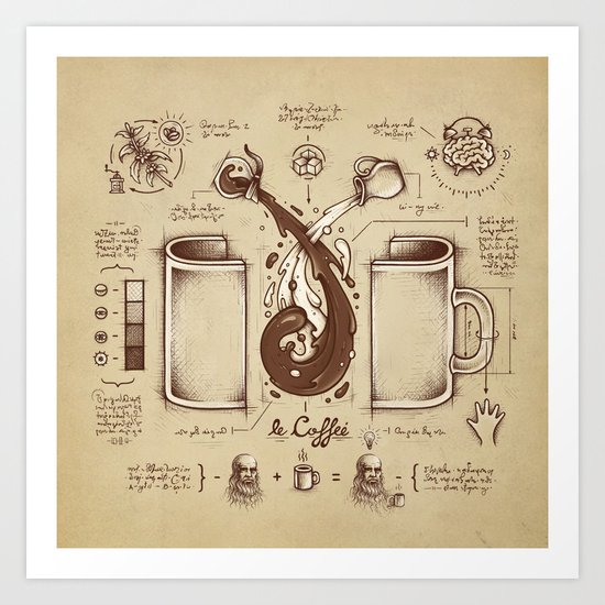 Le Coffee (Fluid of Creativity) Art Print