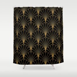 Gold and black pattern. Luxury background Shower Curtain