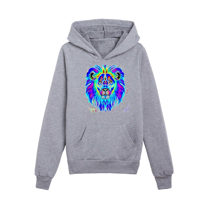 The Lion Blue Rainbow Kids Pullover Hoodie