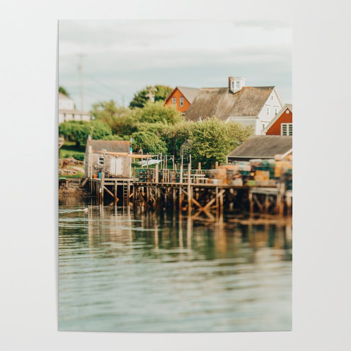 Waterfront - Midcoast Maine nautical travel photograph Poster