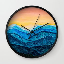 Blue Ridge Mountain Sunset Wall Clock
