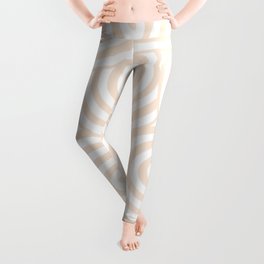 Pastel Orange and White Hypnotic Circle Pattern Pairs 2022 Color of the Year Subtle Peach 2003-8C Leggings