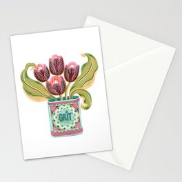 Self Care Spring Retro Tin Can Tulip Grit Stationery Card