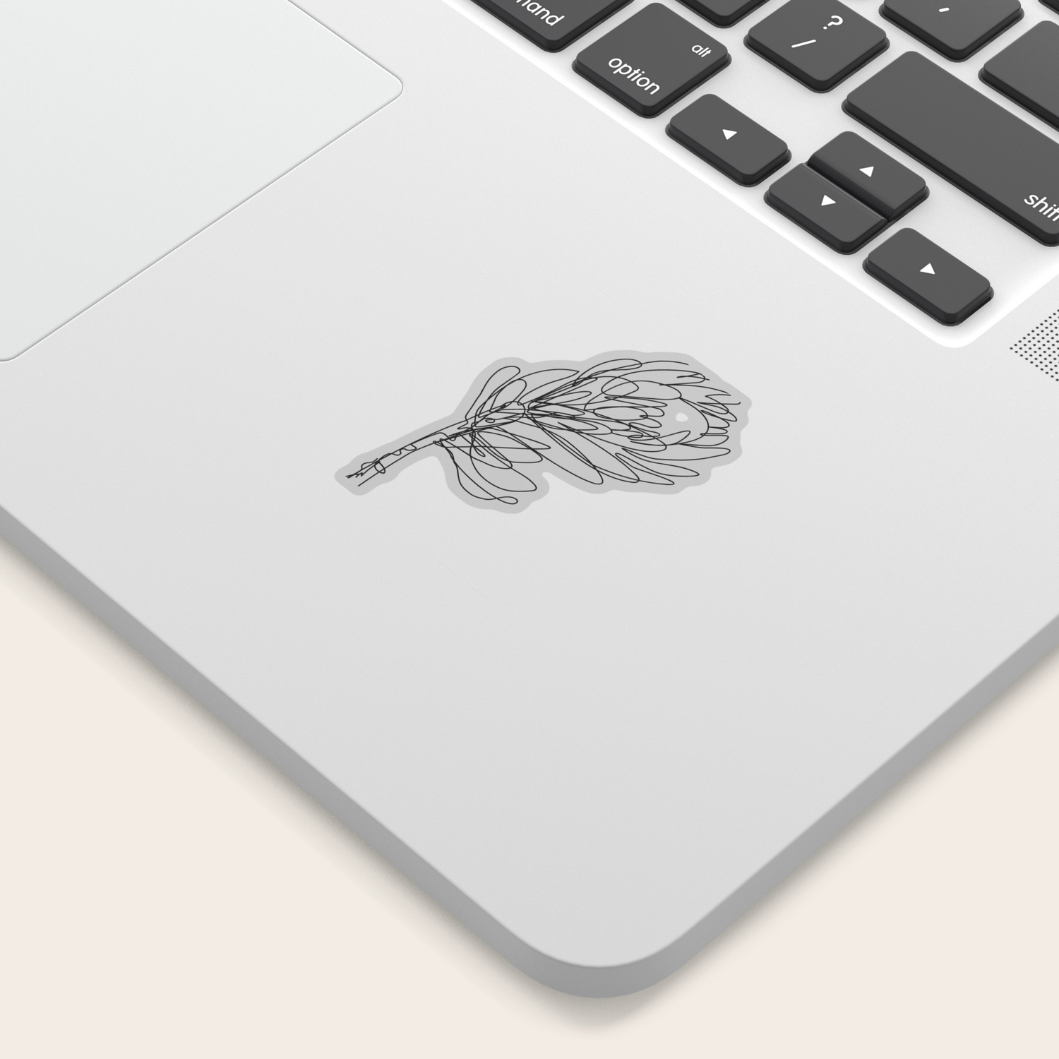 Abstract Protea Flower Continuous Line Drawing Sticker By Zoya Art