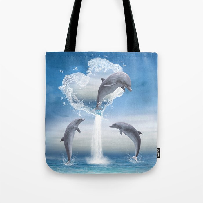 The Heart Of The Dolphins Tote Bag