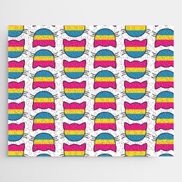Pansexual Flag Kitty Cat Tile Jigsaw Puzzle