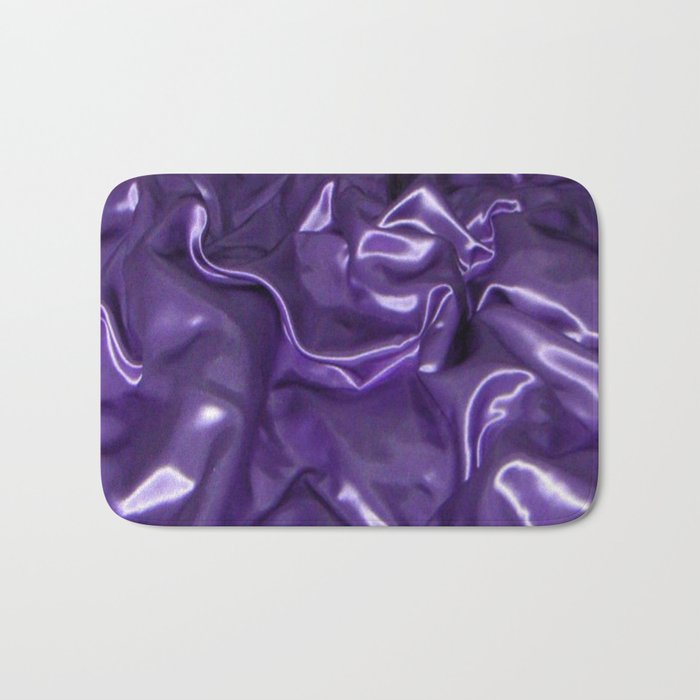 Closeup Of Rippled Purple Satin Fabric Bath Mat