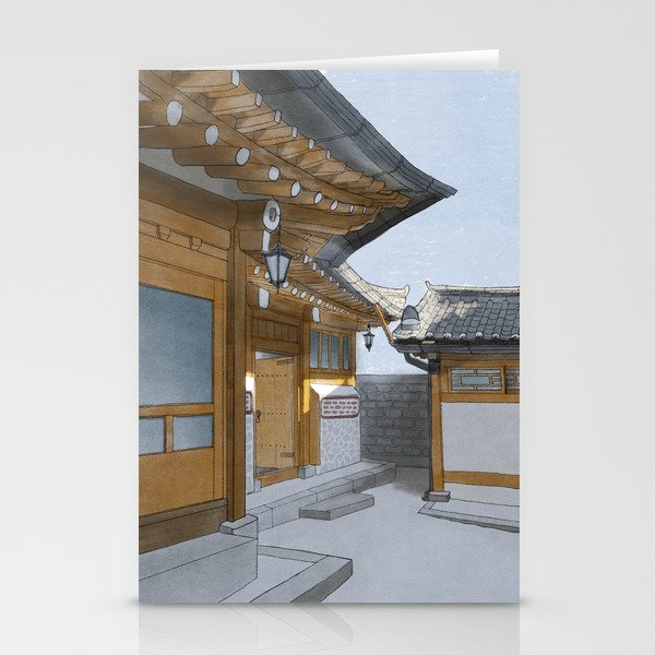 Traditional Hanok(Korean traditional house in Seoul) Stationery Cards