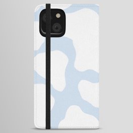 Retro Pastel Blue Kids-Core Cowhide Spots iPhone Wallet Case