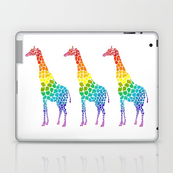 rainbow giraffe Laptop & iPad Skin