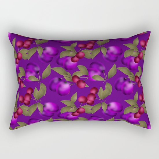 Fruit market . Plum and cherry . Rectangular Pillow