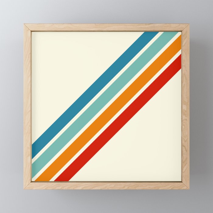 Alator - Classic 70s Retro Summer Stripes Framed Mini Art Print