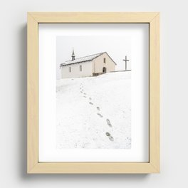 Footsteps in the snow Recessed Framed Print