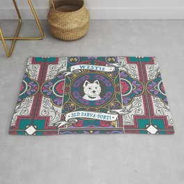 Westie Stained Glass "Small But Mighty" Area & Throw Rug