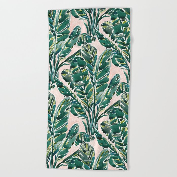 Feelings Banana Leaf Tropical Beach Towel By Barbraignatiev Feelings Banana Leaf Tropical Beach Towel