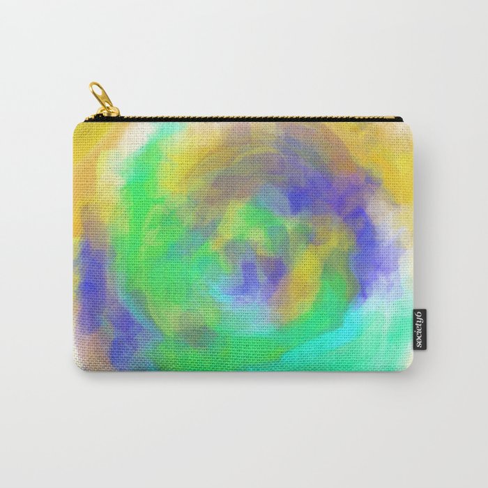 splash painting texture abstract in green blue yellow Carry-All Pouch