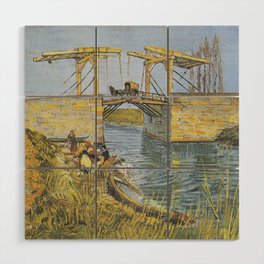 Impressionist Painting The Langlois Bridge at Arles with Women Washing (1888) By Vincent Van Gogh  Wood Wall Art
