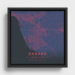 Oxnard, United States - Neon Framed Canvas