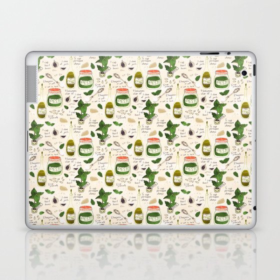 Pesto. Illustrated Recipe. Laptop & iPad Skin