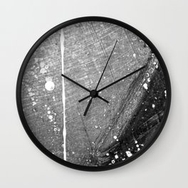 Abstract Black and White Grey Paint Metal Weathered Texture Wall Clock