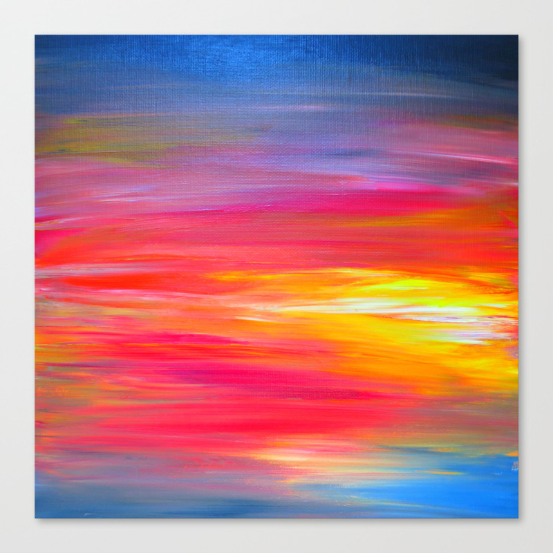 Bright Horizons Bold Colorful Rainbow Pink Yellow Blue Abstract