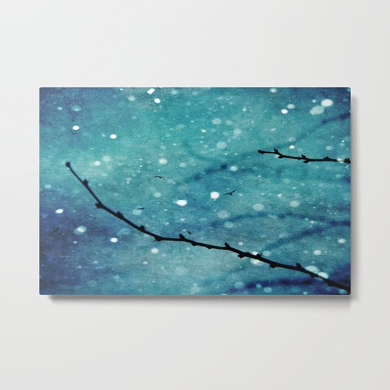 Winter Snow Branches Metal Print
