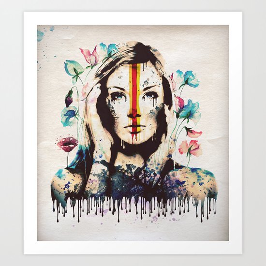 Drips of color Art Print