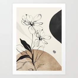 Abstract Art /Minimal Flowers 3 Art Print