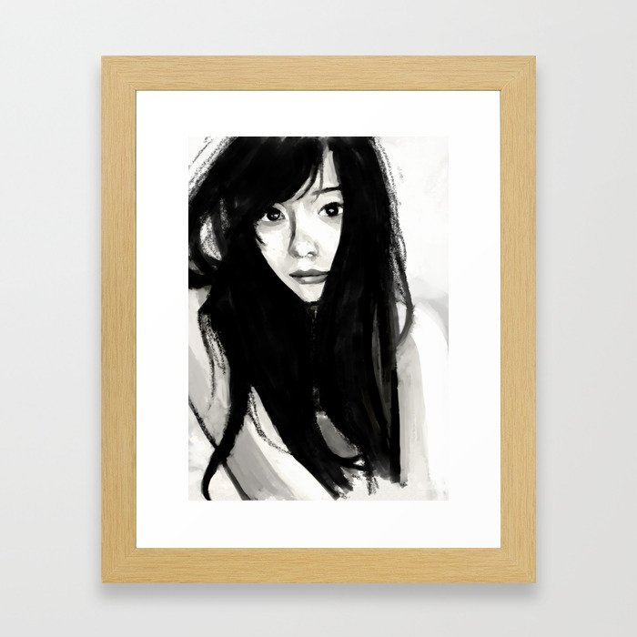 Gorgeous in Black Hair Framed Art Print