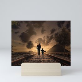 Father and son Mini Art Print