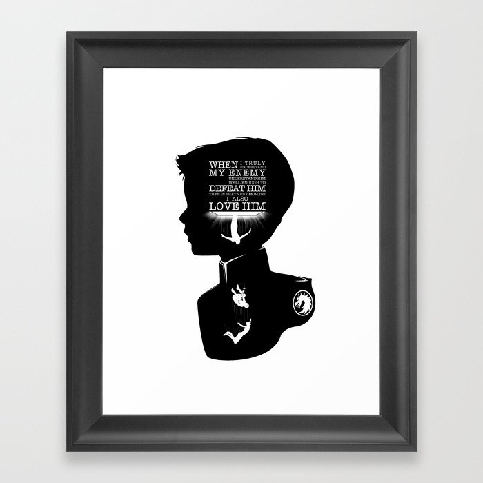 Ender Wiggin Alternate Quote Silhouette Framed Art Print By Gtrichardson Society6