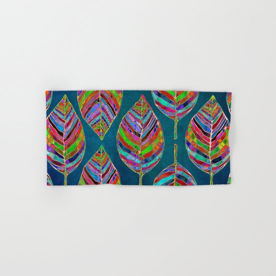 Multicolor Leaf Pattern Hand & Bath Towel