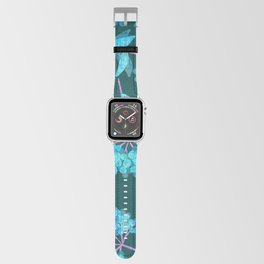 Magic forest. Seamless pattern with flowers, berries and leaves. Hand drawn background. Botanic. Apple Watch Band