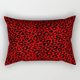 Red and Black Leopard Animal Print Rectangular Pillow